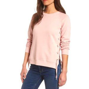 Sincerely Jules Side-Lace Pink Sweatshirt